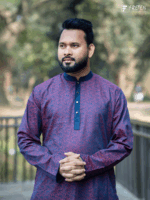 JACQUARD PRINTED CONTRAST PANJABI