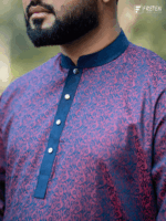 JACQUARD PRINTED CONTRAST PANJABI - Image 2